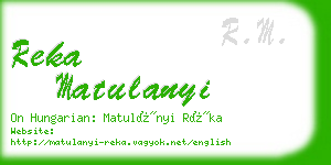 reka matulanyi business card